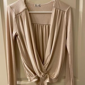 Free People Turnt Bodysuit sz Small, Taupe